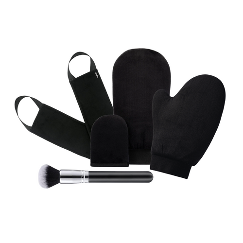 Aura 5-Pack Self Tanning Mitt Applicator Kit – Reusable Sunless Tanner Gloves for Streak-Free, Even Tan, Soft & Durable Tanning Mitts for Self Tanner, Lotion & Bronzer